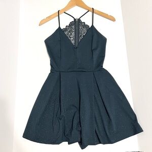 Windsor Dark Green Sparkly Romper Size Small